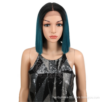 Magic Hair 10 Inch Short Straight Lace Front Wigs For Black Women Synthetic Wigs Hair ombre blonde Heat Resistant Fiber Hair